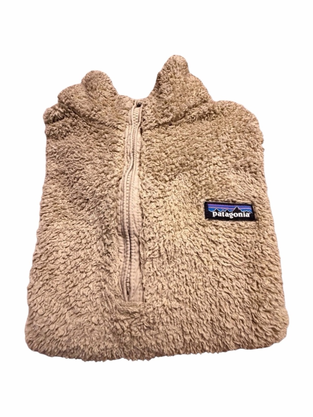 Patagonia Los Gatos Women's Sherpa Fleece 1/4 Zip Pullover Beige Size M Gorpcore
